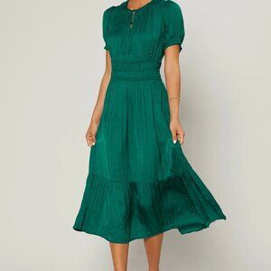 Current Air Green pleated silk dress Size L